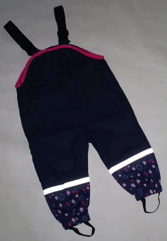 104/110, 110/116, 122/128cm lietus bikses ar kokvilnas oderi meitenēm puķītes