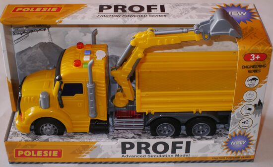 kravas auto ar iekrāvēju dzeltens