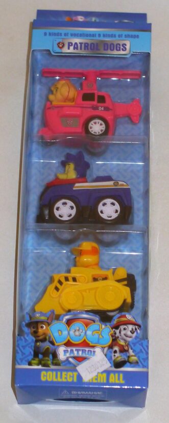 PAW patrol komplekts 3gab rozā