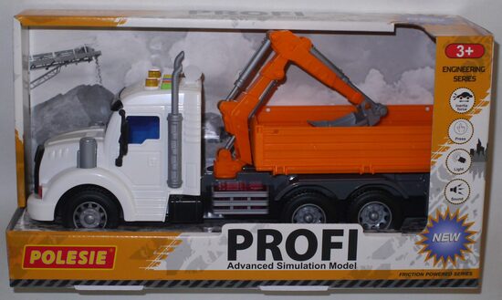 kravas auto ar iekrāvēju orandžs