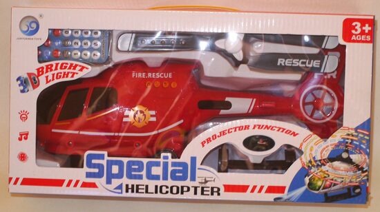 helihopters ar skaņu sarkans