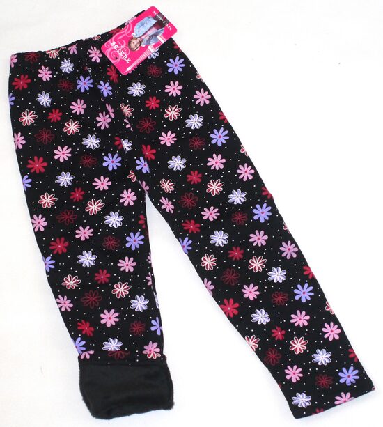 98/104, 110/116, 116/122, 122/128, 134/140cm siltie legingi melni puķītes