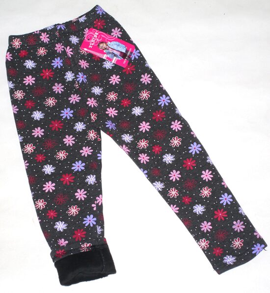 98/104, 110/116, 116/122, 122/128, 134/140cm siltie legingi pelēki puķītes