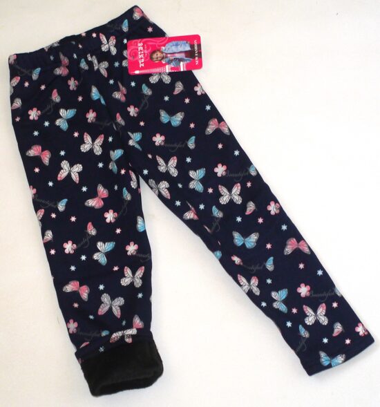 92/98, 98/104, 104/110, 110/116cm siltie legingi zili taureņi