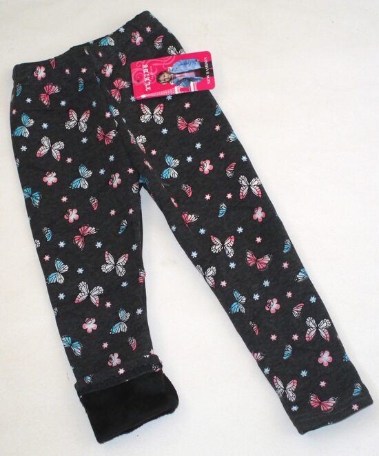 98/104, 110/116, 116/122, 128/134, 134/140cm siltie legingi pelēki taureņi