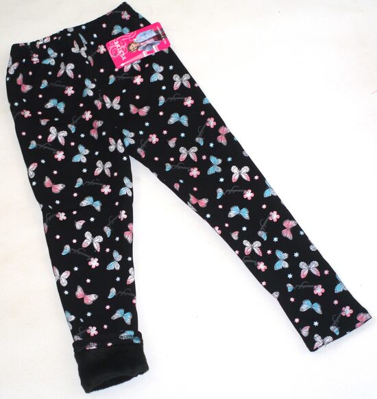 116/122, 122/128, 134/140cm melni siltie legingi taureņi