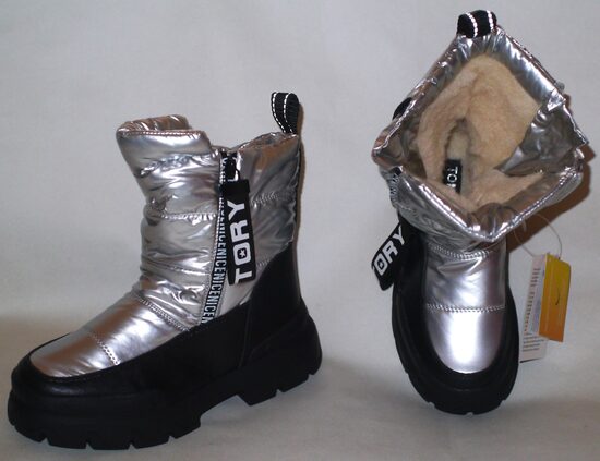 33, 34, 35, 37izm ziemas zābaki meitenēm sudraba