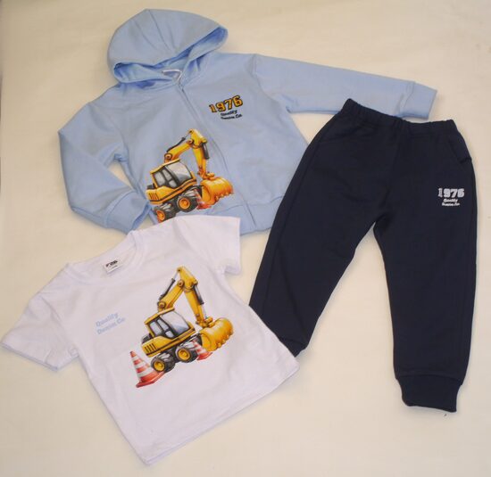 98/104, 104/110, 110/116, 116/122, 122/128cm ikdienas kostīms puiku ekskavators