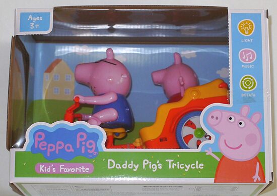 Peppy Pig ģimene ar riteni
