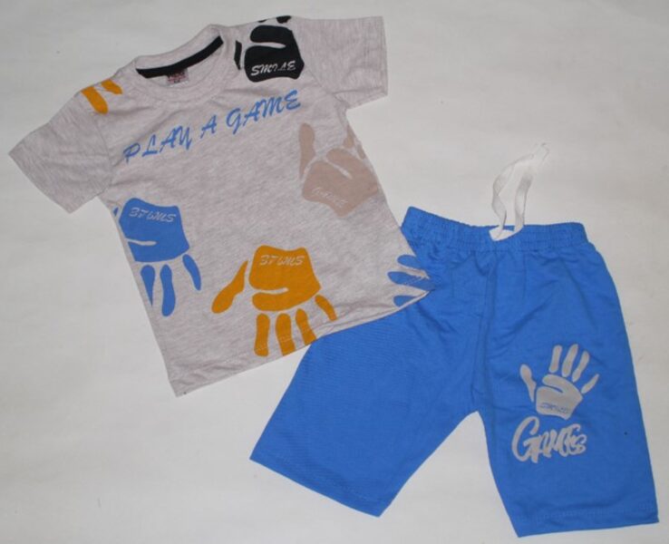 110/116, 122/128cm vasaras kostīms puiku plaukstiņas zils