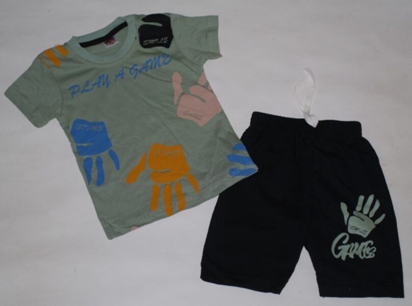 86/92, 122/128, 134/140cm vasaras kostīms puiku plaukstiņas zaļš