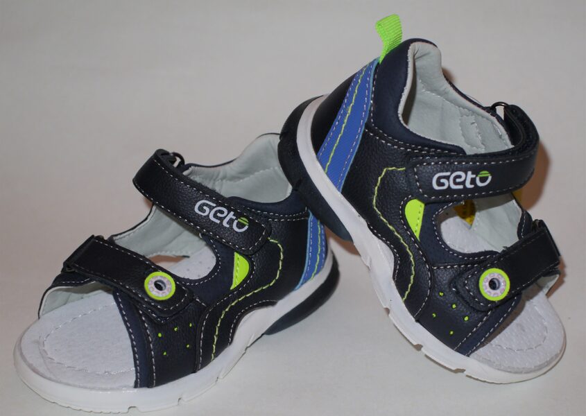 26, 27izm sandales puiku GETO zilas ar dzeltenu kape