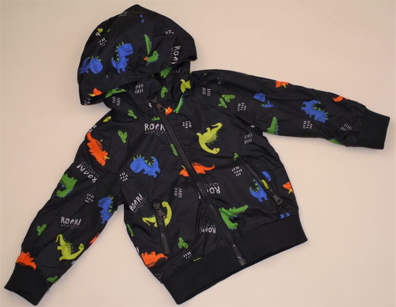 80/86cm pavasara plānās vējjakas ar dinozauriem puišiem tumši zilas