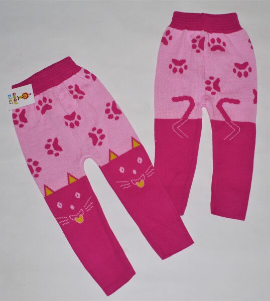 74/80, 80/86, 104/110cm adītie legingi raibi rozā