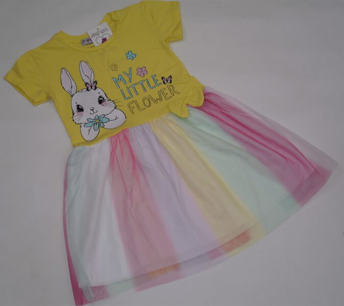 116/122cm vasaras kleita zaķis dzeltens tills