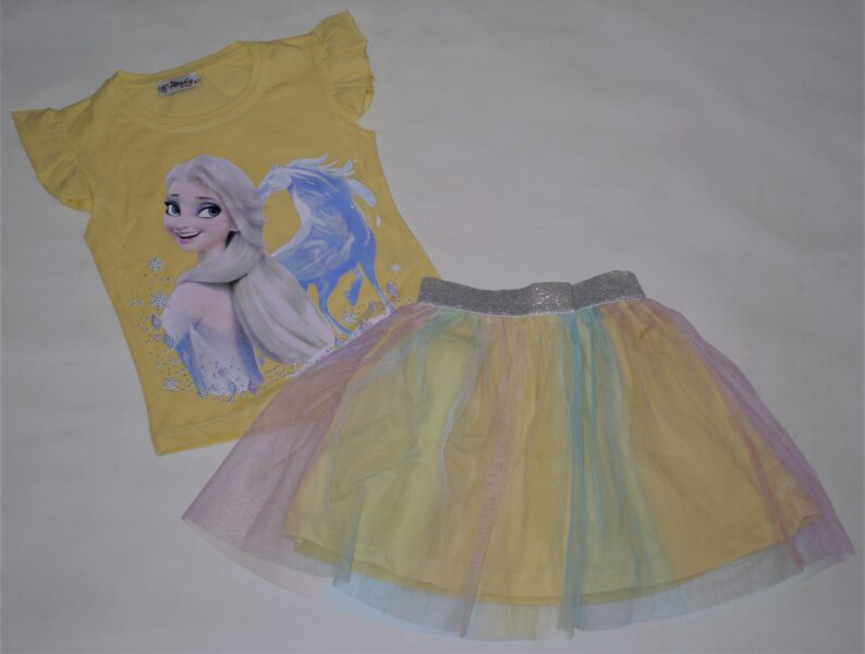 86/92cm vasaras kostīms ar svārkiem Elza dzeltens