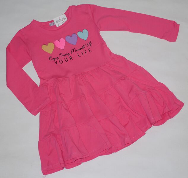 104/110, 110/116, 116/122cm kleita rozā 4 sirdis