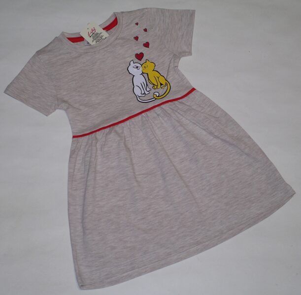 98, 104, 110cm vasaras klieta pelēka 2 kaķi